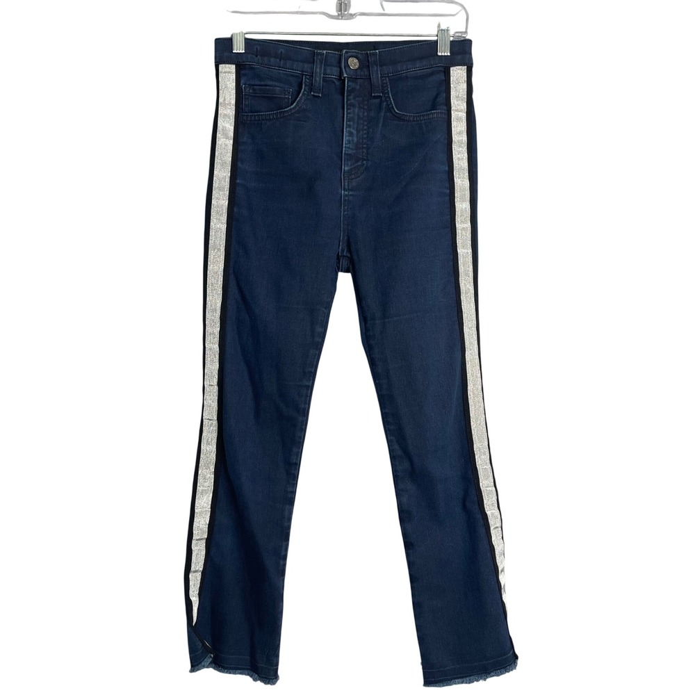 Veronica Beard Carly Kick Flare High Rise Jeans Womens 2 Dark Wash Blue Tuxedo